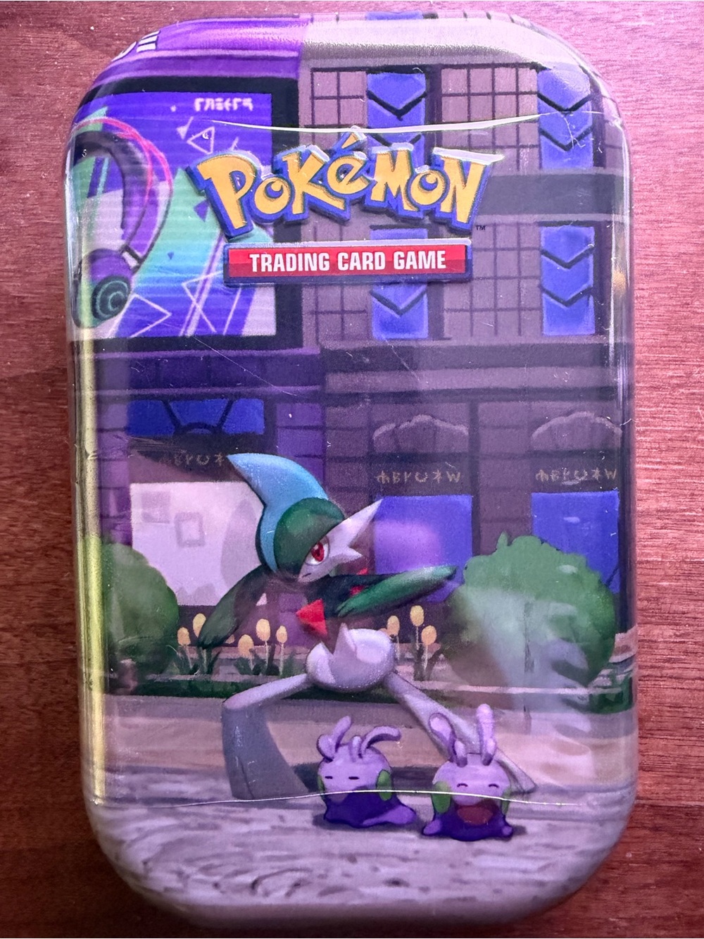 Pokémon Trading Card Game Tin - Gallade & Goomy Art -Contains 2 Packs of Cards